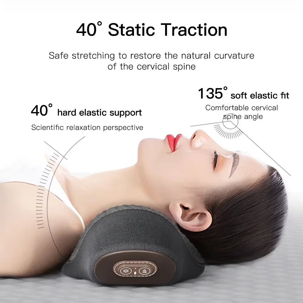 Modenzy Heated Neck Massage Pillow – 3-in-1 Heat, Vibration & Traction for Instant Pain Relief