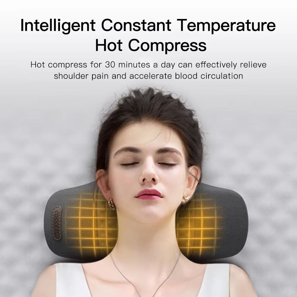 Modenzy Heated Neck Massage Pillow – 3-in-1 Heat, Vibration & Traction for Instant Pain Relief