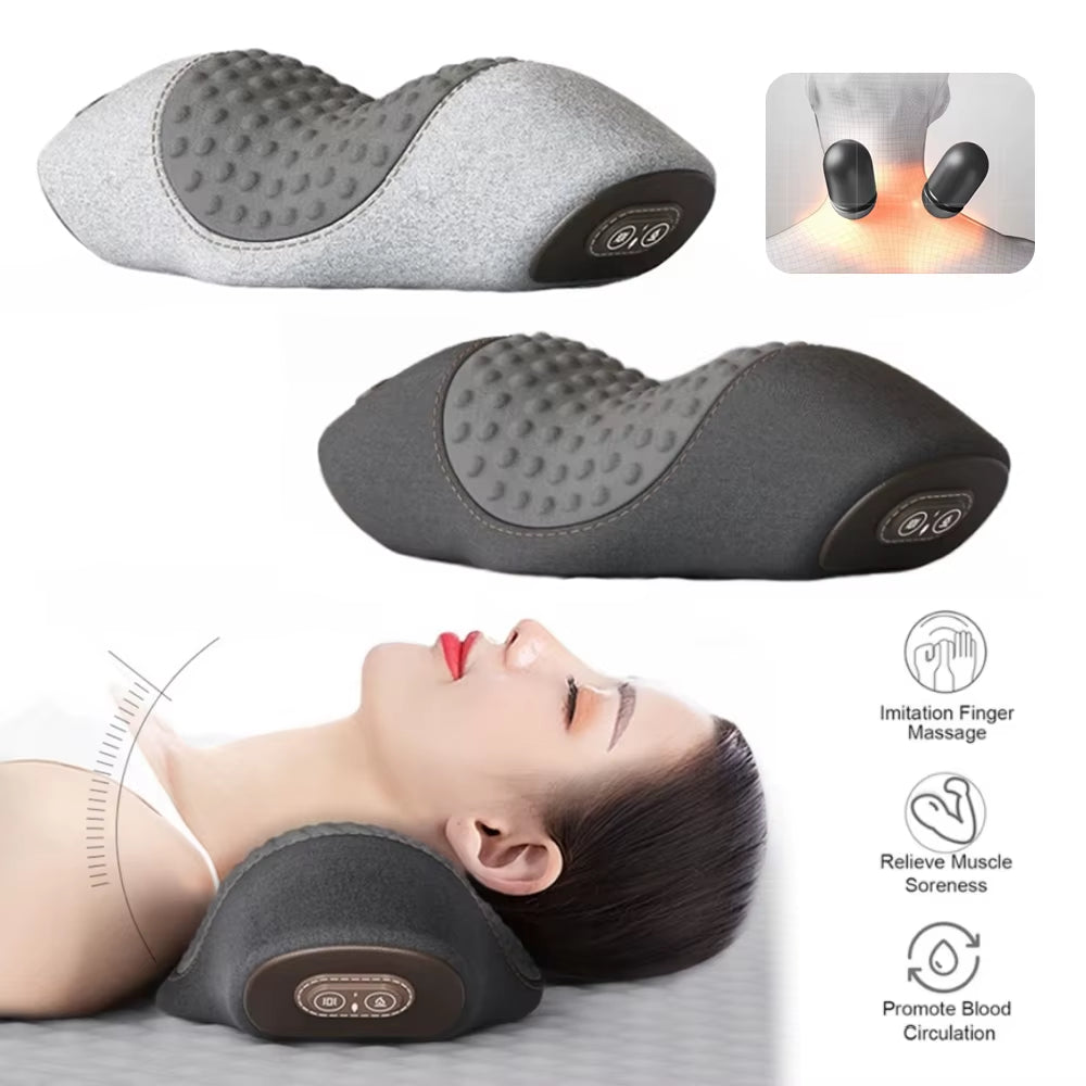 Modenzy Heated Neck Massage Pillow – 3-in-1 Heat, Vibration & Traction for Instant Pain Relief