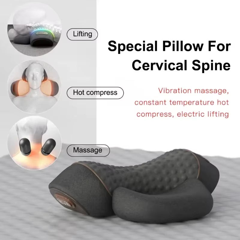 Modenzy Heated Neck Massage Pillow – 3-in-1 Heat, Vibration & Traction for Instant Pain Relief