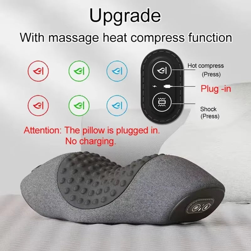 Modenzy Heated Neck Massage Pillow – 3-in-1 Heat, Vibration & Traction for Instant Pain Relief